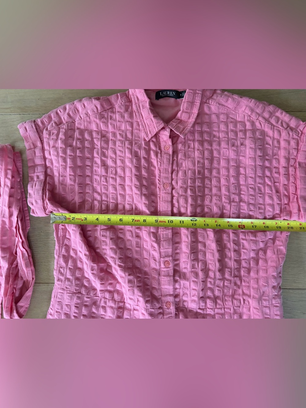 Lauren Ralph Lauren black label 100% cotton pink drop waist pink midi dress - 10 - Picture 5 of 8